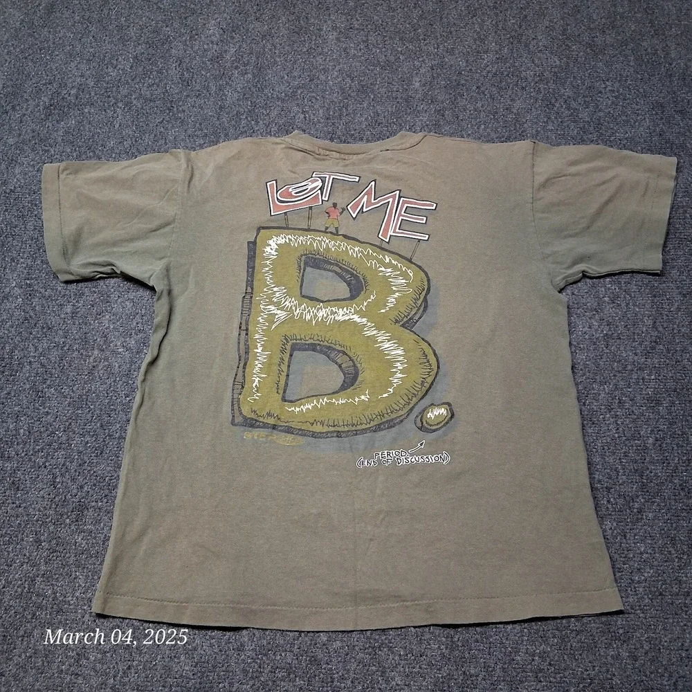 Vintage Step Aside Let Me B 90s T Shirt‎ Youth Teen XL Faded Brown Distressed
